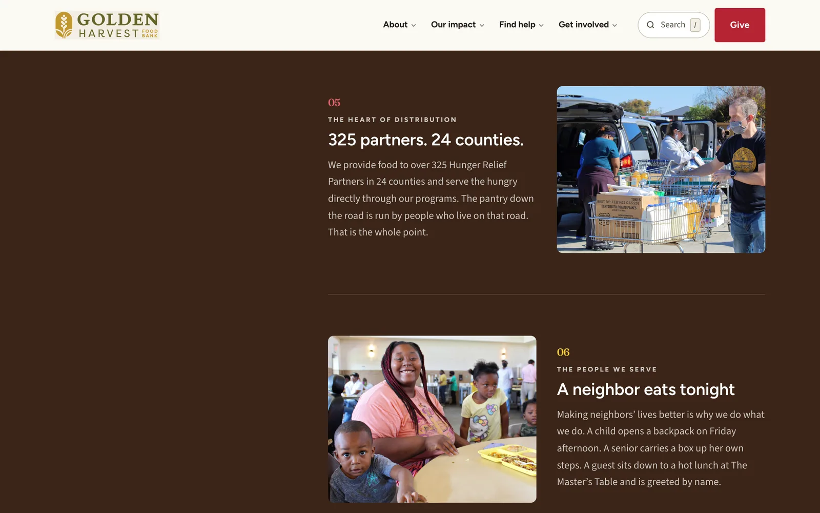 Golden Harvest distribution story with photos