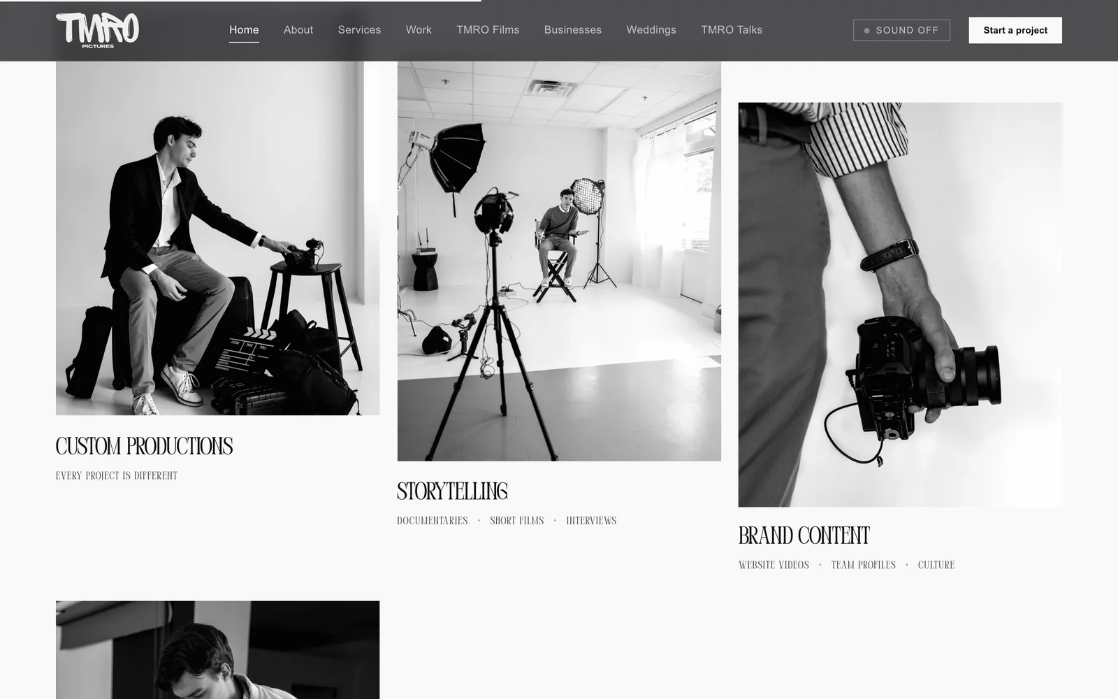 TMRO Pictures services in black and white photography